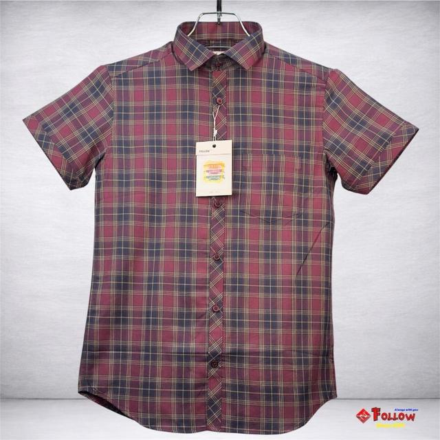TWILL CHECK HALF SHIRT